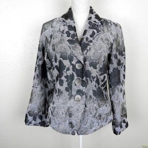 Coldwater Creek:  Beautiful Silver Gray Jacquard Jacket